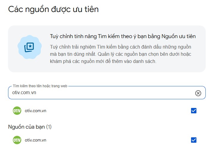 thêm otiv trên google